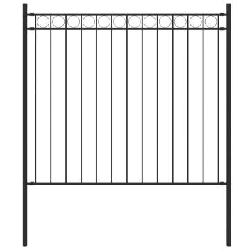 Durable Black Garden Fence - 1.7x0.8 m Steel Privacy Barrier