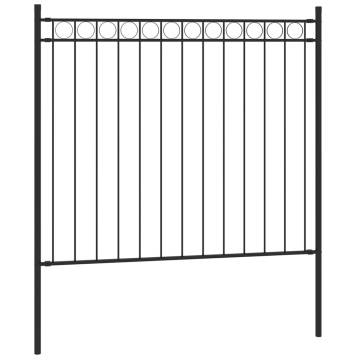 Durable Black Garden Fence - 1.7x0.8 m Steel Privacy Barrier