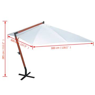 Parasol 300 x 400 cm White - Large Floating Outdoor Canopy