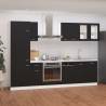 8 Piece Kitchen Cabinet Set - Black Engineered Wood Storage