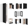 8 Piece Kitchen Cabinet Set - Black Engineered Wood Storage