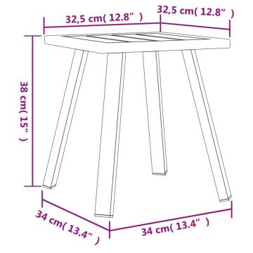 Stylish Anthracite Garden Table - 34x34x38 cm Steel