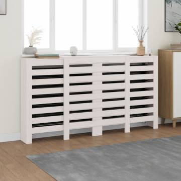 White Radiator Cover 210x21x85 cm - Solid Pine Wood