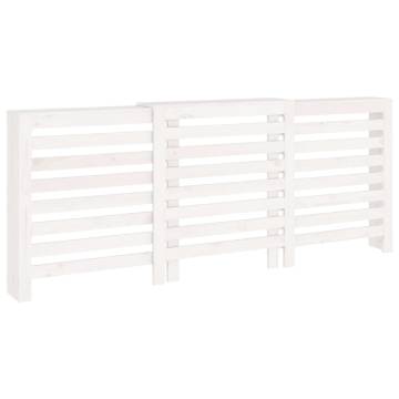 White Radiator Cover 210x21x85 cm - Solid Pine Wood