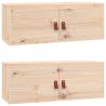 Wall Cabinets 2 pcs - Solid Wood Pine | HipoMarket