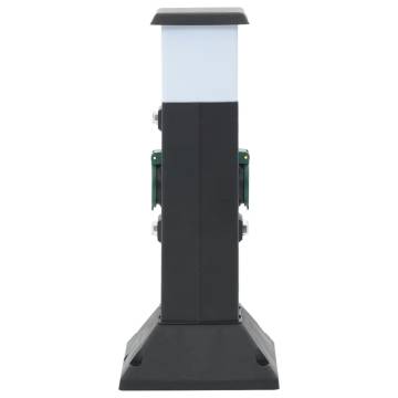 Outdoor Socket Column with Lamp and Spike - 2-Way Power Supply