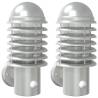 Outdoor Wall Lights with Sensors - 2pcs Silver Stainless Steel