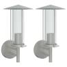 Outdoor Wall Lights 2pcs - Silver Stainless Steel | HipoMarket