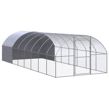 Galvanised Steel Outdoor Chicken Coop 3x8x2 m - Durable & Spacious