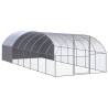 Outdoor Chicken Coop 3x8x2 m Galvanised Steel Size 3 x 8 x 2 m Model with roof 