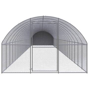 Outdoor Chicken Coop 3x24x2m Galvanised Steel - Hipomarket