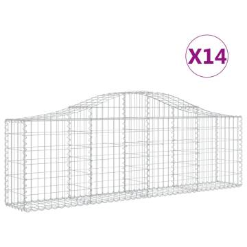 Arched Gabion Baskets 14 pcs - Durable Galvanised Iron