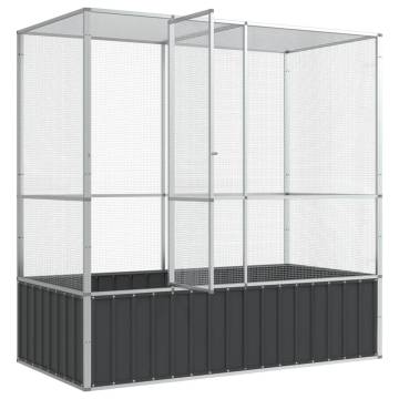 Aviary Silver 210.5x107x212 cm Steel - Safe & Sturdy Bird Cage