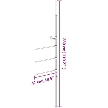 Aluminium Towel Rail 47x280 cm - Corrosion Resistant & Space-Saving