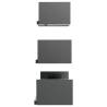 Wall Display Shelf Set - High Gloss Grey - 3 Pcs | HipoMarket