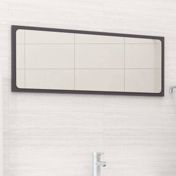 High Gloss Grey Bathroom Mirror - 90x1.5x37 cm | HipoMarket