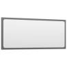 High Gloss Grey Bathroom Mirror - 90x1.5x37 cm | HipoMarket