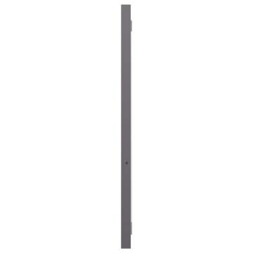 High Gloss Grey Bathroom Mirror - 90x1.5x37 cm | HipoMarket