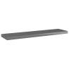 High Gloss Grey Bookshelf Boards - 4 Pcs - 40x10cm