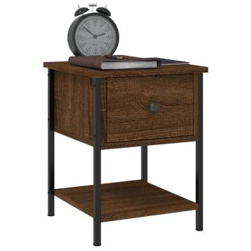 Elegant Brown Oak Bedside Tables - 2 pcs | Hipomarket