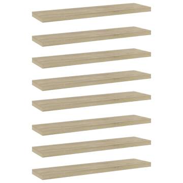 Bookshelf Boards 8 pcs Sonoma Oak | Engineered Wood Storage