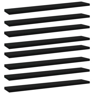 Bookshelf Boards - 8 pcs Black 60x10x1.5 cm | HipoMarket