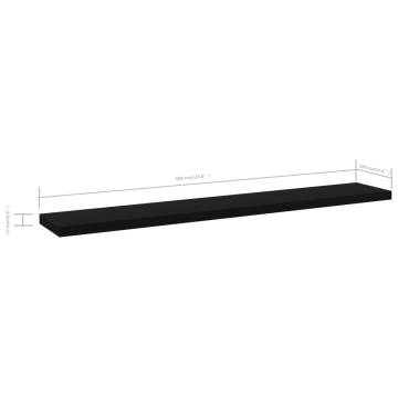 Bookshelf Boards - 8 pcs Black 60x10x1.5 cm | HipoMarket