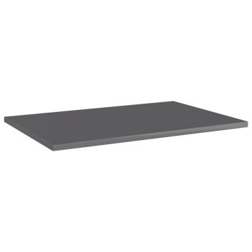 Bookshelf Boards - High Gloss Grey | 4 pcs | 60x40 cm