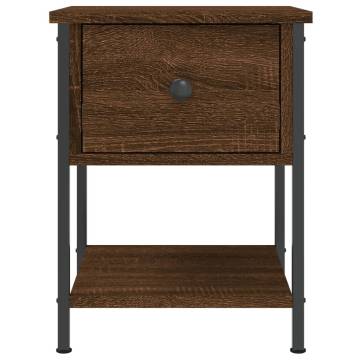 Elegant Brown Oak Bedside Tables - 2 pcs | Hipomarket