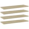 Bookshelf Boards 4 pcs Sonoma Oak 60x20x1.5 cm Engineered Wood Colour sonoma oak Size 60 x 20 x 1.5 cm Quantity in Package 4 