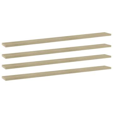 4 pcs Sonoma Oak Bookshelf Boards - Engineered Wood Storage