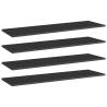 Bookshelf Boards 4 pcs High Gloss Black 100x30x1.5 cm Engineered Wood Colour high gloss black Size 100 x 30 x 1.5 cm Quantity in Package 4 