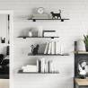 High Gloss Grey Bookshelf Boards - 4 pcs | HipoMarket