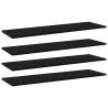 Bookshelf Boards 4 pcs Black 100x30x1.5 cm Engineered Wood Colour black Size 100 x 30 x 1.5 cm Quantity in Package 4 