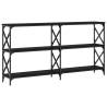 Elegant Black Console Table - 200x28x80.5 cm Engineered Wood