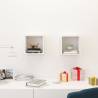 High Gloss White Wall Cube Shelves - 2 pcs | HipoMarket