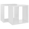 High Gloss White Wall Cube Shelves - 2 pcs | HipoMarket