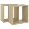 Wall Cube Shelves - 2 Pcs Sonoma Oak | Modern Design