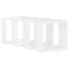 High Gloss White Wall Cube Shelves - 4pcs Set