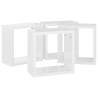 High Gloss White Wall Cube Shelves - 4pcs Set