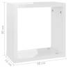 High Gloss White Wall Cube Shelves - 4pcs Set