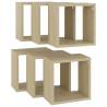 Wall Cube Shelves 6 pcs - Sonoma Oak | Stylish Storage Solution