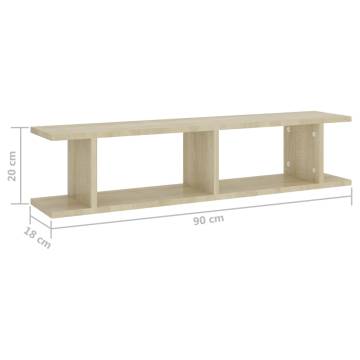 Wall Shelf 2 pcs Sonoma Oak - Stylish Home Solution