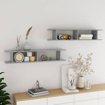 Wall Shelf Set - Concrete Grey 105x18x20 cm | HipoMarket