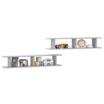 Wall Shelf Set - Concrete Grey 105x18x20 cm | HipoMarket