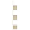 Stylish Wall Corner Shelf in White & Sonoma Oak - 20x20 cm