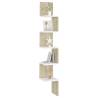 Stylish Wall Corner Shelf in White & Sonoma Oak - 20x20 cm