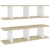 Stylish Wall Shelves - White & Sonoma Oak, 75x18x20 cm