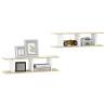 Stylish Wall Shelves - White & Sonoma Oak, 75x18x20 cm