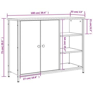 Sideboard Grey Sonoma | 100x33x75 cm | Engineered Wood